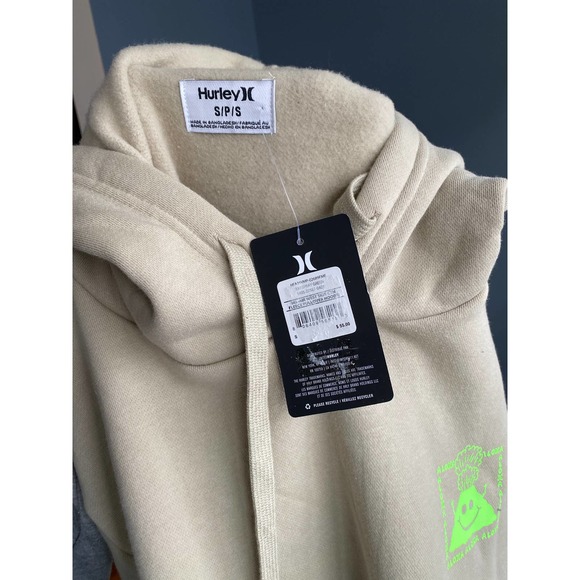 Hurley men's tan Bel-Air West Side fleece pullover hoodie, size Small (NWT) - Picture 4 of 8